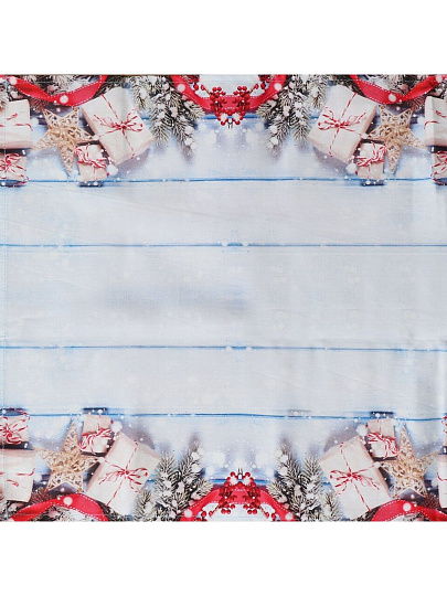 Дорожка для стола 45х180 см, 100% хлопок, 200 г/м2, Новогодние подарки, мультиколор