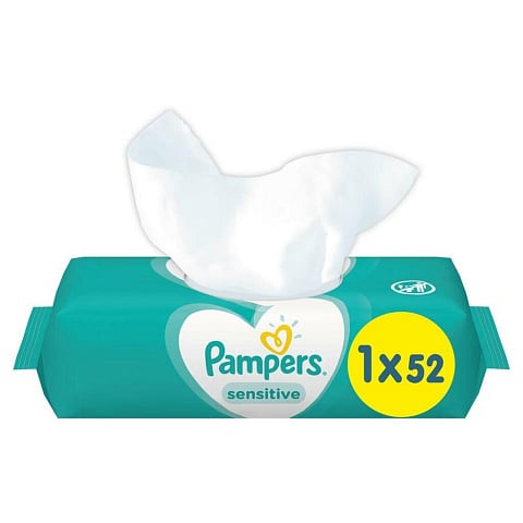 Салфетки влажные Pampers, Sensitive, 52 шт