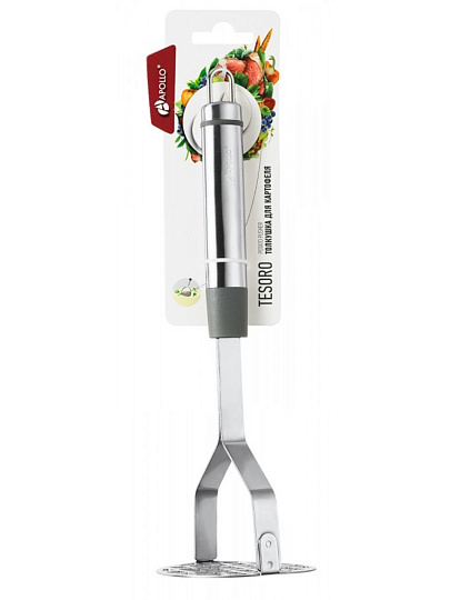Толкушка для картофеля, нержавеющая сталь, 29.5х8.3 см, навеска, Apollo, Tesoro, TSR-12