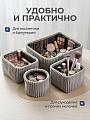 Набор корзин 4 шт, для хранения, прямоугольный, фланель, серый, 30х30х12, 25х15х11, 15х15х13, 13х13 см, A190011 - фото 2
