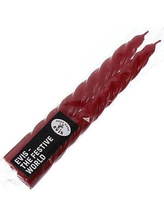 Свеча декоративная, 24х2.2 см, винтовая, 2 шт, античный бордо, Evis, Барокко, 13 8181 03 002