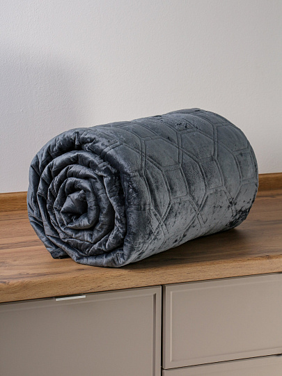 Покрывало евро, 240х260 см, 100% полиэстер, стеганое, Silvano, Mosaic, темно-синее