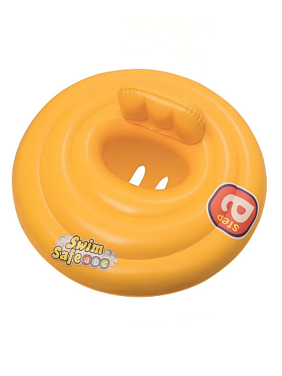 Круг надувной 69 см, Bestway, Swim Safe, со спинкой, 3 камеры, до 1 года, 32096