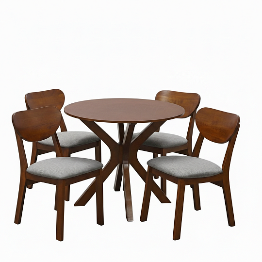 Обеденная группа 90х90 см, 4 стула, нагрузка до 100 кг, Ретро, RH 7208T