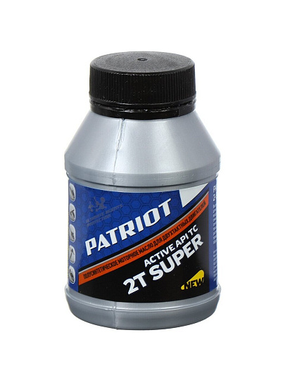 Масло машинное полусинтетическое, для двухтактного двигателя, Patriot, Super Active 2T, 0.1 л, 850030634