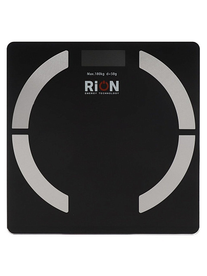 Весы напольные электронные, Rion, Baobo-3B, стекло, до 180 кг, Bluetooth, LCD-дисплей, черные