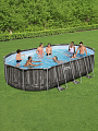Бассейн каркасный Bestway, 610х366х122 см, Power Steel Oval Pool, 5611R, фильтр-насос, лестница, тент, 20241 л, поплавок-дозатор - фото 5