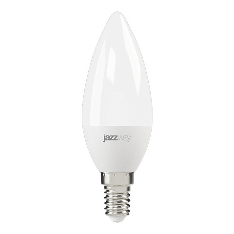 Лампа светодиодная E14, 9 Вт, 75 Вт, свеча, 4000 К, свет нейтральный белый, JazzWay, PLED- SP C37