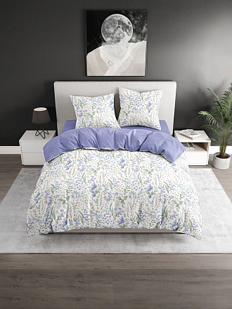 Постельное белье 2-спальное, простыня 215х220 см, 2 наволочки 50х70 см, пододеяльник 175х215 см, Silvano, поплин, Лав