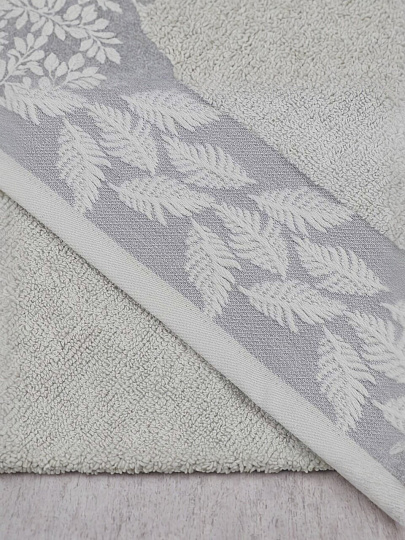 Полотенце банное 70х140 см, 100% хлопок, 500 г/м2, Перо, Barkas, серое, Узбекистан