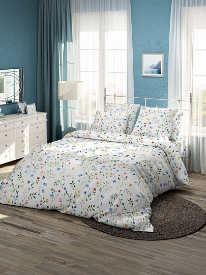 Постельное белье семейное, простыня 220х240 см, 2 наволочки 70х70 см, 2 пододеяльника 145х215 см, Самойловский текстиль, бязь, Красота