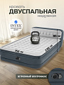 Кровать надувная Intex, 236х152х86 см, Queen ultra plush, 64448ND, насос встроенный, электрический, флокированная, 273 кг