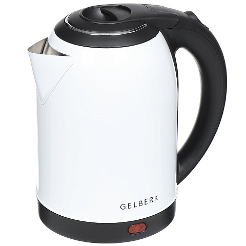 Чайник электрический металлический Gelberk GL-330, 2 л, 2 кВт, белый