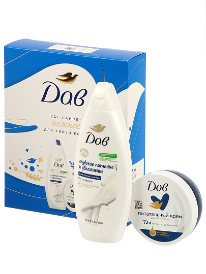 Набор подарочный жен, Дав, Обновление, крем-гель для душа, 250 мл + крем для лица и тела, 150 мл