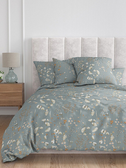 Постельное белье 2-спальное, простыня 215х220 см, 2 наволочки 70х70 см, пододеяльник 175х215 см, Майская ночь, бязь, Сиано