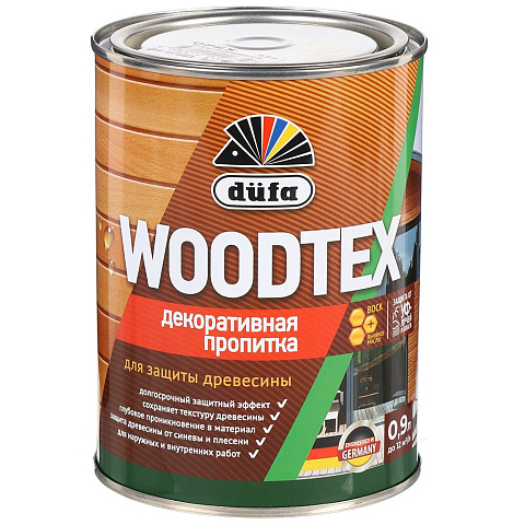Пропитка Dufa, Woodtex, для дерева, защитная, орех, 0.9 л