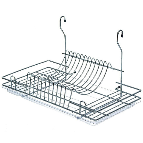 Сушилка на рейлинг для посуды, 44х27х26.5 см, с поддоном, хром, С228 С
