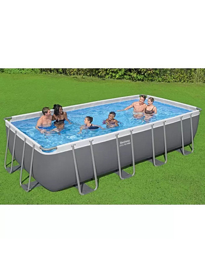 Бассейн каркасный Bestway, 549х274х122 см, Power Steel Rectangular, 56465, фильтр-насос, лестница, тент, 14812 л, поплавок-дозатор