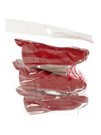 Елочное украшение Колокольчик, 6 шт, красный с блеском, бумага, Y4-9809