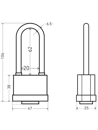 Замок навесной Аллюр, ВС1Ч- 374ПД, 7830, блистер, цилиндровый, черный, 47 мм, с удлиненной дужкой, 6 ключей