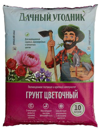 Грунт Цветочный, Дачный угодник, 10л Peter Peat