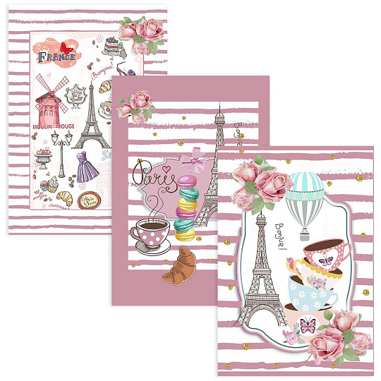 Полотенце кухонное вафельное, 45х60 см, Текстильная лавка, Парижанка на розовом фоне, в ассортименте, Россия, 1666/2