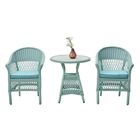 Мебель садовая Калифорния KLCH, KLT (стол 70х74 см +2 кресла), голубая
