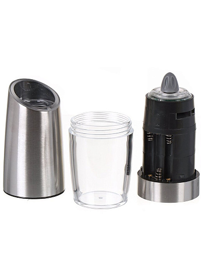 Электрическая мельница нержавеющая сталь, стекло, 20.5 см, для специй, серебристая, Y4-6196