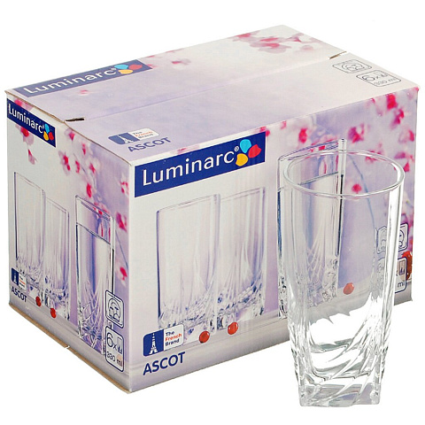 Стакан стеклянный Luminarc, 330 мл 6 шт, Ascot H9813