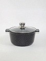 Кастрюля алюминий, антипригарное покрытие, 5 л, крышка стекло, Алтей, Granit Perfection black, 05-0550-310 - фото 2