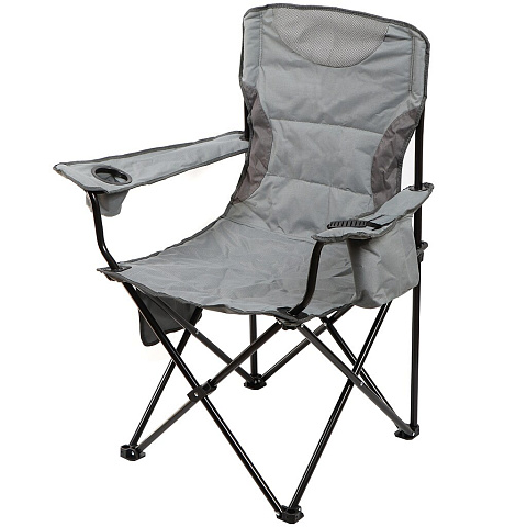 Стул-кресло 60х60х102 см, серое, полиэстер 600D, с карманом, с сумкой-чехлом, 100 кг, Green Days