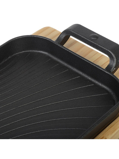 Сковорода чугун, 29х17х2.5 см, с подставкой, Y4-8881