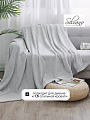 Плед 2-спальный, 180х200 см, велсофт жаккард, 100% полиэстер, Silvano, ZigZag, светло-серый, 180/009-ZZG/CL - фото 3