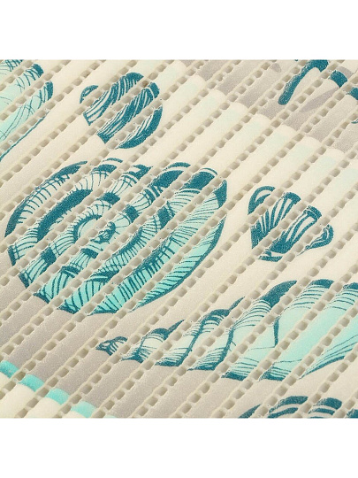 Коврик для ванной, антискользящий, 1.3х15 м, вспененный ПВХ, бирюзовый, Вилина, Аква Стандарт, V18BL, ракушки