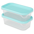 Контейнер пищевой пластик, 1 л, 21х17х7 см, голубой, для заморозки, Альтернатива, М8510 - фото 5