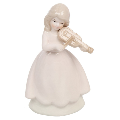 Фигурка декоративная керамика, Девочка со скрипкой, 6х12 см, Y6-10651