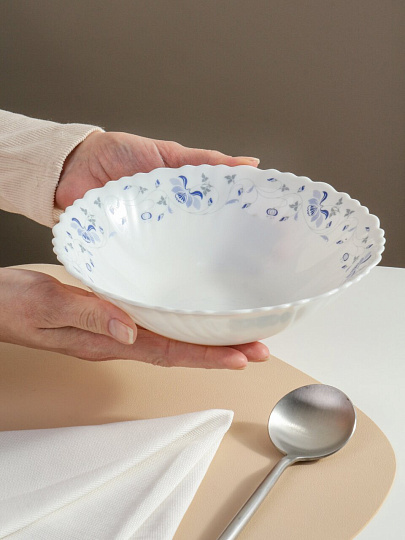 Салатник стеклокерамика, круглый, 19х6 см, 0.7 л, Эдем, Daniks, 292683