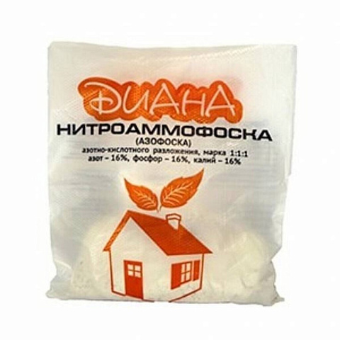 Удобрение Азофоска, минеральный, гранулы, 2 кг, Диана