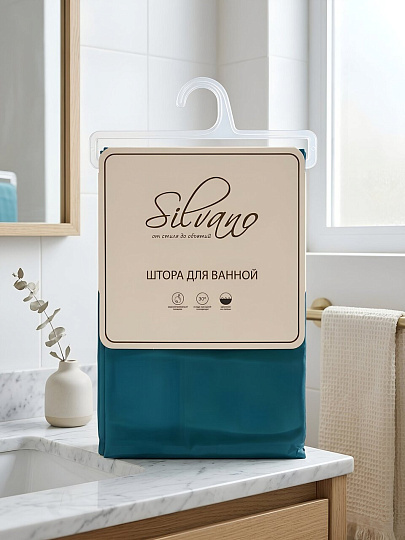 Штора для ванной 180х180 см, полиэстер, Silvano, Коллекция Изумруд, Y4-12107