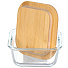 Контейнер пищевой жаропрочное стекло, 0.32 л, 12х12х5.5 см, прямоугольный, с бамбуковой крышкой, Y4-6573 - фото 3