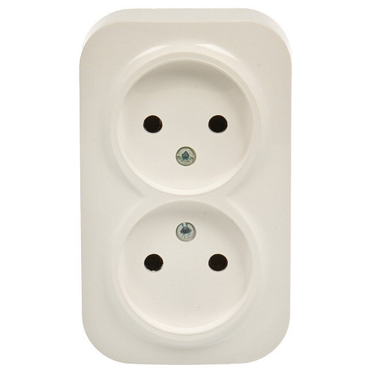 Розетка открытой установки, 2 гнезда, без заземления, Quel, Flos, 4202-0154-00104