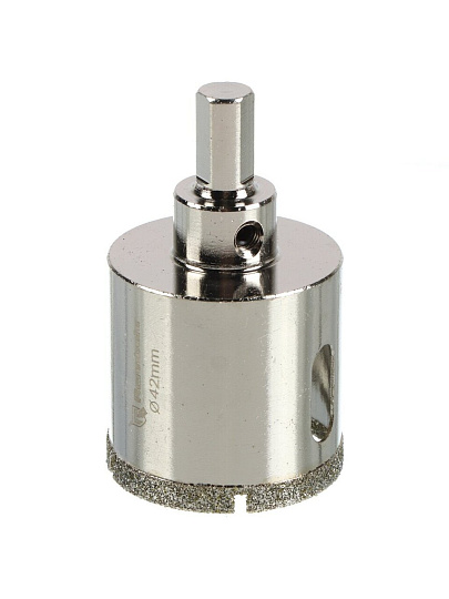 Коронка алмазная, по керамограниту и керамике, Rennbohr, Alpha, диаметр 42 мм, с центрирующим сверлом, 676242