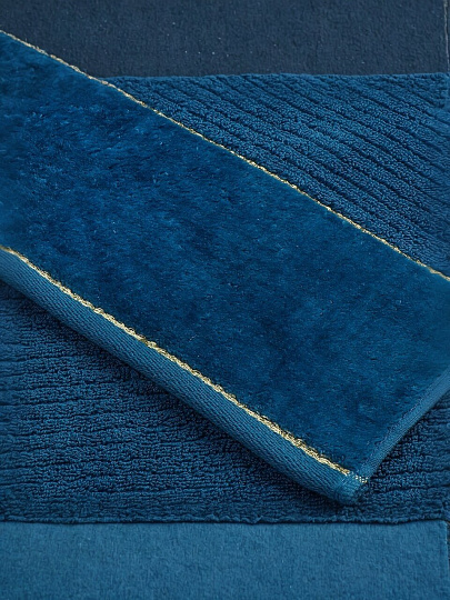 Полотенце банное 70х140 см, 100% хлопок, 500 г/м2, Оксфорд, синее, Узбекистан, 321670140