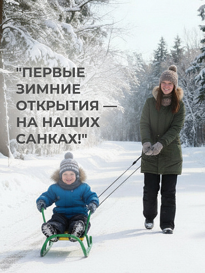 Санки Ветерок, В5/32, без рисунка, металлическая спинка, зеленые, Nika