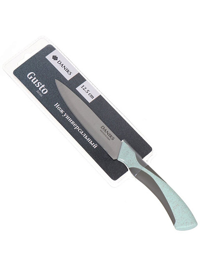 Нож кухонный Daniks, Gusto, универсальный, сталь, 12.5 см, рукоятка пластик, YW-A377B-UT