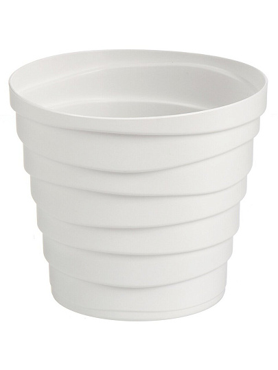 Кашпо пластик, 0.9 л, универсальное, белое, La Decoro, Бархан, КШ-4330