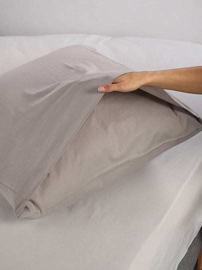 Наволочка 2 шт, Silvano, Французский серый, перкаль, 100% хлопок, 50 х 70 см, 110 г/м2