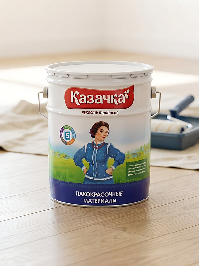 Грунт-эмаль Казачка, Пром, по ржавчине, быстросохнущая, алкидная, красно-коричневая, 20 кг