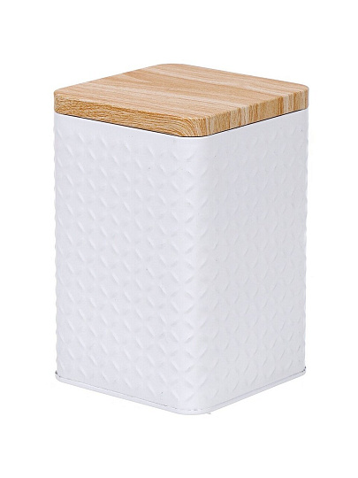 Банка для сыпучих продуктов, сталь, 1.6 л, 10.5х10.5х16 см, с крышкой, Y4-6418, белая