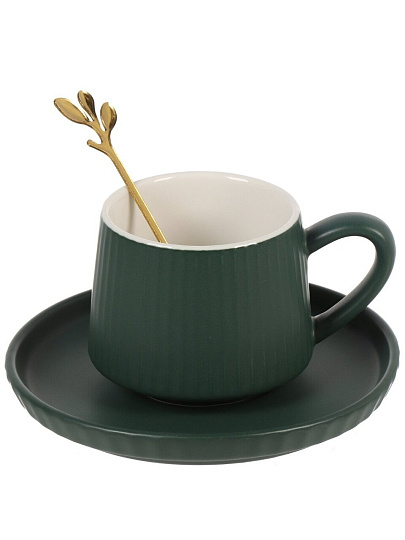 Чайная пара керамика, 3 предмета, на 1 персону, 180 мл, Y6-10121, подарочная упаковка